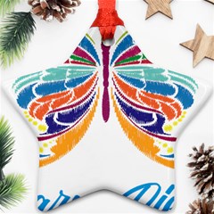 Butterfly Embroidery Effect T- Shirt Butterfly Embroidery Effect T- Shirt Ornament (star)