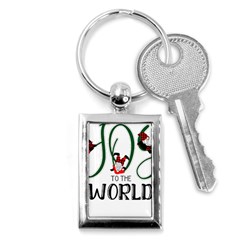 Gnome T- Shirt Joy To The World With Gnomes T- Shirt Key Chain (rectangle) by ZUXUMI