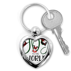 Gnome T- Shirt Joy To The World With Gnomes T- Shirt Key Chain (heart) by ZUXUMI