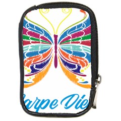 Butterfly Embroidery Effect T- Shirt Butterfly Embroidery Effect T- Shirt Compact Camera Leather Case by JamesGoode