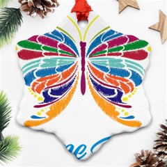 Butterfly Embroidery Effect T- Shirt Butterfly Embroidery Effect T- Shirt Ornament (snowflake) by JamesGoode