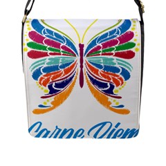 Butterfly Embroidery Effect T- Shirt Butterfly Embroidery Effect T- Shirt Flap Closure Messenger Bag (l) by JamesGoode