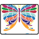 Butterfly Embroidery Effect T- Shirt Butterfly Embroidery Effect T- Shirt Two Sides Fleece Blanket (Medium) 58.8 x47.4  Blanket Front