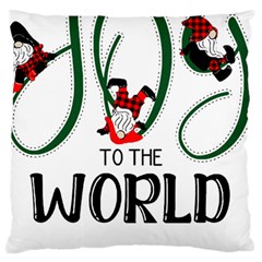 Gnome T- Shirt Joy To The World With Gnomes T- Shirt Large Premium Plush Fleece Cushion Case (two Sides) by ZUXUMI