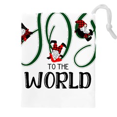 Gnome T- Shirt Joy To The World With Gnomes T- Shirt Drawstring Pouch (4xl) by ZUXUMI