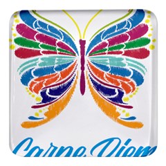 Butterfly Embroidery Effect T- Shirt Butterfly Embroidery Effect T- Shirt Square Glass Fridge Magnet (4 Pack) by JamesGoode