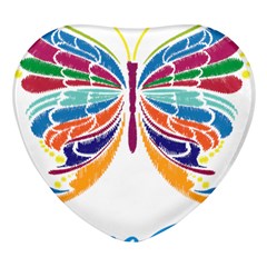 Butterfly Embroidery Effect T- Shirt Butterfly Embroidery Effect T- Shirt Heart Glass Fridge Magnet (4 Pack) by JamesGoode