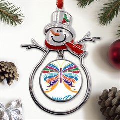 Butterfly Embroidery Effect T- Shirt Butterfly Embroidery Effect T- Shirt Metal Snowman Ornament