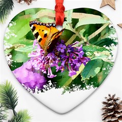 Butterfly T- Shirt Butterfly & Buddleia T- Shirt Ornament (heart)