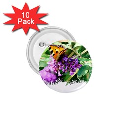 Butterfly T- Shirt Butterfly & Buddleia T- Shirt 1 75  Buttons (10 Pack) by JamesGoode