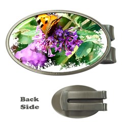 Butterfly T- Shirt Butterfly & Buddleia T- Shirt Money Clips (oval)  by JamesGoode