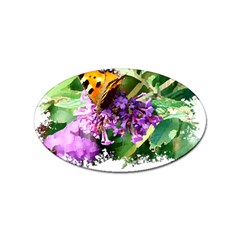 Butterfly T- Shirt Butterfly & Buddleia T- Shirt Sticker Oval (100 Pack) by JamesGoode