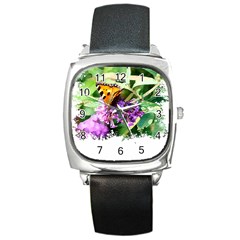 Butterfly T- Shirt Butterfly & Buddleia T- Shirt Square Metal Watch