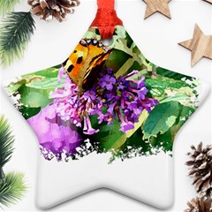 Butterfly T- Shirt Butterfly & Buddleia T- Shirt Star Ornament (two Sides)