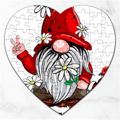 Gnome T- Shirt Let It Be Hippy Gnome T- Shirt Jigsaw Puzzle (heart) by ZUXUMI