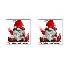 Gnome T- Shirt Let It Be Hippy Gnome T- Shirt Cufflinks (square) by ZUXUMI