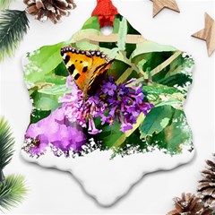 Butterfly T- Shirt Butterfly & Buddleia T- Shirt Ornament (snowflake)