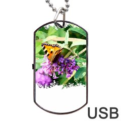 Butterfly T- Shirt Butterfly & Buddleia T- Shirt Dog Tag Usb Flash (one Side) by JamesGoode