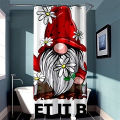 Gnome T- Shirt Let It Be Hippy Gnome T- Shirt Shower Curtain 36  X 72  (stall)  by ZUXUMI