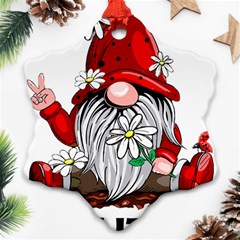 Gnome T- Shirt Let It Be Hippy Gnome T- Shirt Ornament (snowflake) by ZUXUMI