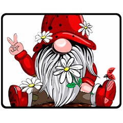 Gnome T- Shirt Let It Be Hippy Gnome T- Shirt Two Sides Fleece Blanket (medium) by ZUXUMI