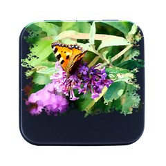 Butterfly T- Shirt Butterfly & Buddleia T- Shirt Square Metal Box (black)