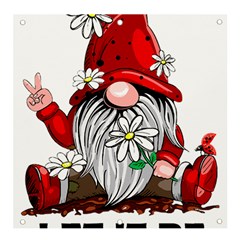 Gnome T- Shirt Let It Be Hippy Gnome T- Shirt Banner And Sign 4  X 4  by ZUXUMI