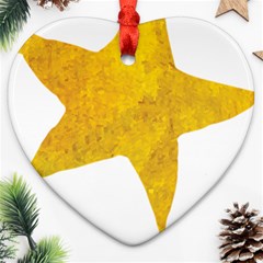 Gold Star T- Shirt Watercolor Gold Star T- Shirt Ornament (heart)