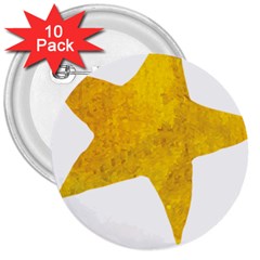 Gold Star T- Shirt Watercolor Gold Star T- Shirt 3  Buttons (10 Pack)  by ZUXUMI