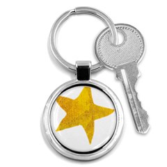 Gold Star T- Shirt Watercolor Gold Star T- Shirt Key Chain (round) by ZUXUMI