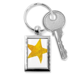 Gold Star T- Shirt Watercolor Gold Star T- Shirt Key Chain (rectangle) by ZUXUMI