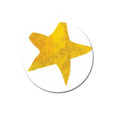 Gold Star T- Shirt Watercolor Gold Star T- Shirt Magnet 3  (round) by ZUXUMI