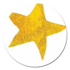 Gold Star T- Shirt Watercolor Gold Star T- Shirt Magnet 5  (round) by ZUXUMI