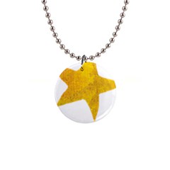 Gold Star T- Shirt Watercolor Gold Star T- Shirt 1  Button Necklace by ZUXUMI