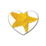 Gold Star T- Shirt Watercolor Gold Star T- Shirt Rubber Coaster (Heart) Front