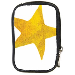 Gold Star T- Shirt Watercolor Gold Star T- Shirt Compact Camera Leather Case by ZUXUMI