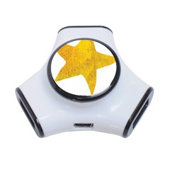 Gold Star T- Shirt Watercolor Gold Star T- Shirt 3-port Usb Hub by ZUXUMI