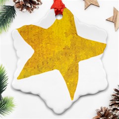 Gold Star T- Shirt Watercolor Gold Star T- Shirt Snowflake Ornament (two Sides) by ZUXUMI