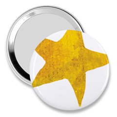 Gold Star T- Shirt Watercolor Gold Star T- Shirt 3  Handbag Mirrors by ZUXUMI