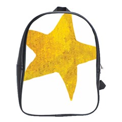 Gold Star T- Shirt Watercolor Gold Star T- Shirt School Bag (xl) by ZUXUMI