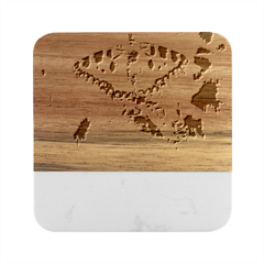 Butterfly T- Shirt Butterfly T- Shirt Marble Wood Coaster (square)