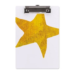 Gold Star T- Shirt Watercolor Gold Star T- Shirt A5 Acrylic Clipboard by ZUXUMI