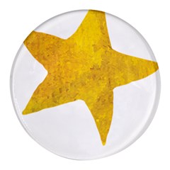 Gold Star T- Shirt Watercolor Gold Star T- Shirt Round Glass Fridge Magnet (4 Pack) by ZUXUMI