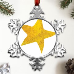 Gold Star T- Shirt Watercolor Gold Star T- Shirt Metal Small Snowflake Ornament by ZUXUMI