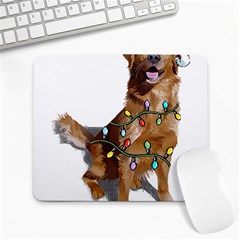 Golden Retriever Dog T- Shirt Golden Retriever Dog Santa Christmas Tree Lights Xmas T- Shirt Large Mousepad by ZUXUMI