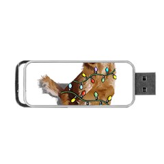 Golden Retriever Dog T- Shirt Golden Retriever Dog Santa Christmas Tree Lights Xmas T- Shirt Portable Usb Flash (two Sides) by ZUXUMI