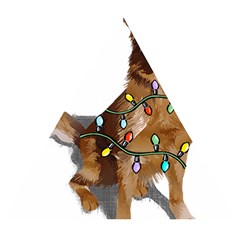 Golden Retriever Dog T- Shirt Golden Retriever Dog Santa Christmas Tree Lights Xmas T- Shirt Wooden Puzzle Triangle by ZUXUMI