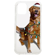 Golden Retriever Dog T- Shirt Golden Retriever Dog Santa Christmas Tree Lights Xmas T- Shirt Iphone 12 Mini Tpu Uv Print Case	