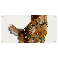 Golden Retriever Dog T- Shirt Golden Retriever Dog Santa Christmas Tree Lights Xmas T- Shirt Banner And Sign 4  X 2  by ZUXUMI