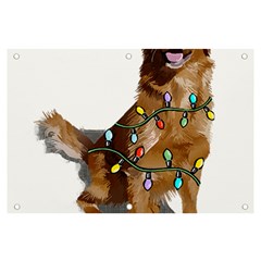 Golden Retriever Dog T- Shirt Golden Retriever Dog Santa Christmas Tree Lights Xmas T- Shirt Banner And Sign 6  X 4  by ZUXUMI